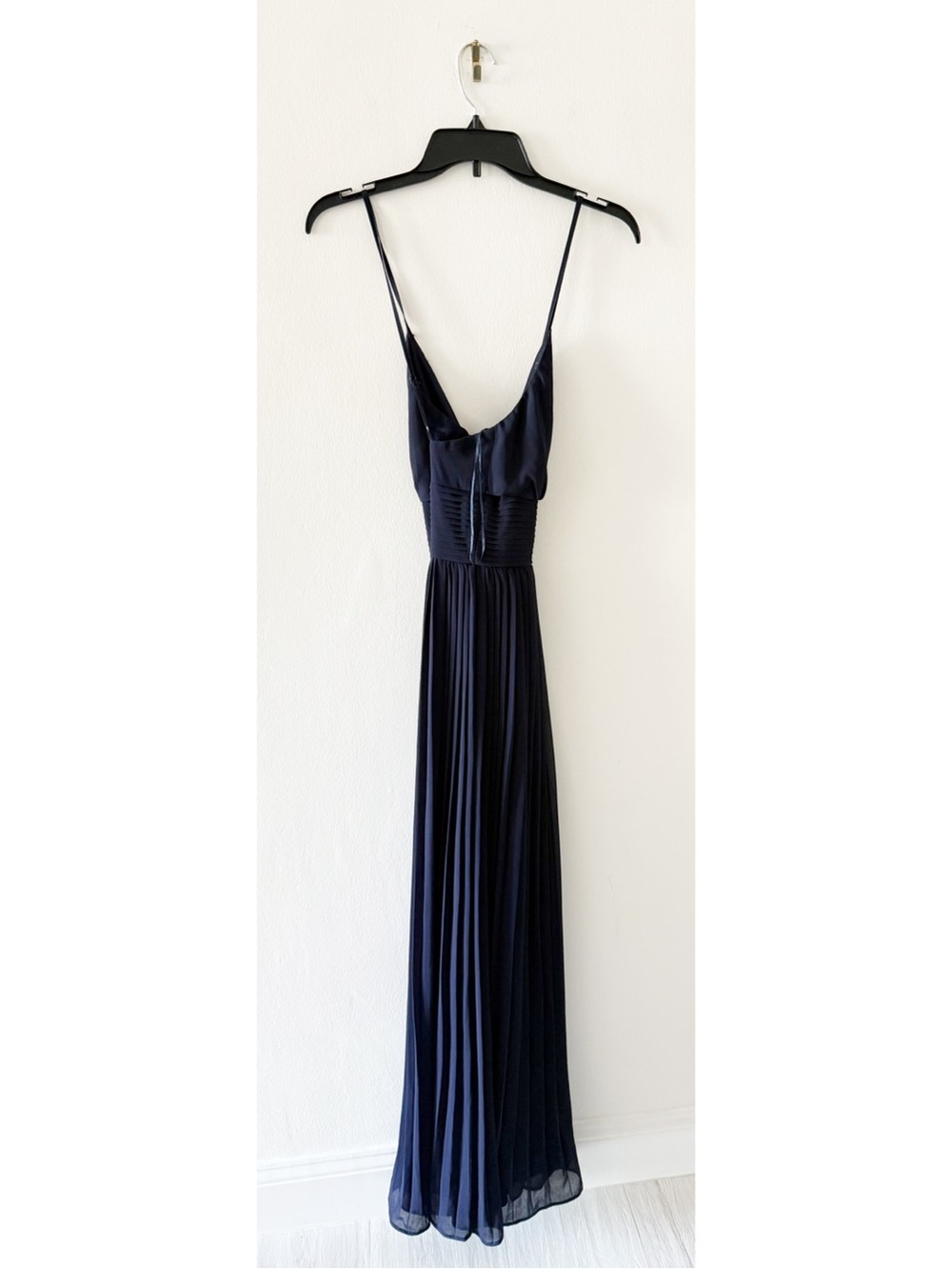Lulus Depths of My Love Navy Blue Pleated Maxi Formal Dress Size XS - Picture 8 of 10